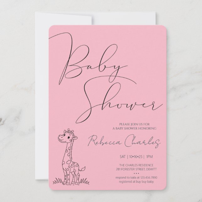 Convite Minimal Baby Shower  (Frente)