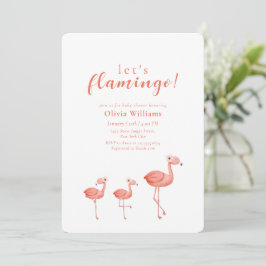 Convite Minimal Boho Tropical Floral Flamingo Baby Shower