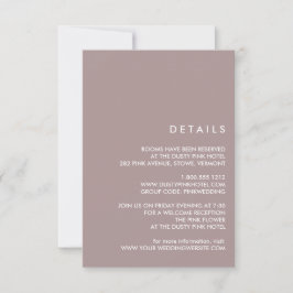 Convite Minimal Chic Poeira Roxa | Detalhes do Convidado p