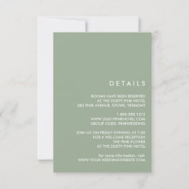 Convite Minimal Chic Sage | Detalhes do Convidado de Casam