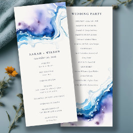 Convite Minimal Coastal Sea Beach Wedding Program Card