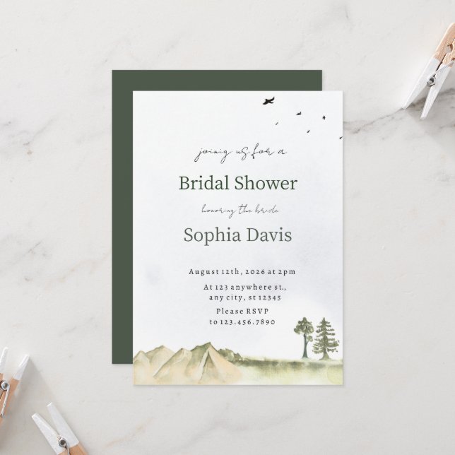 Convite Minimal Desert Bridal Shower Invite Editable (Frente/Verso In Situ)
