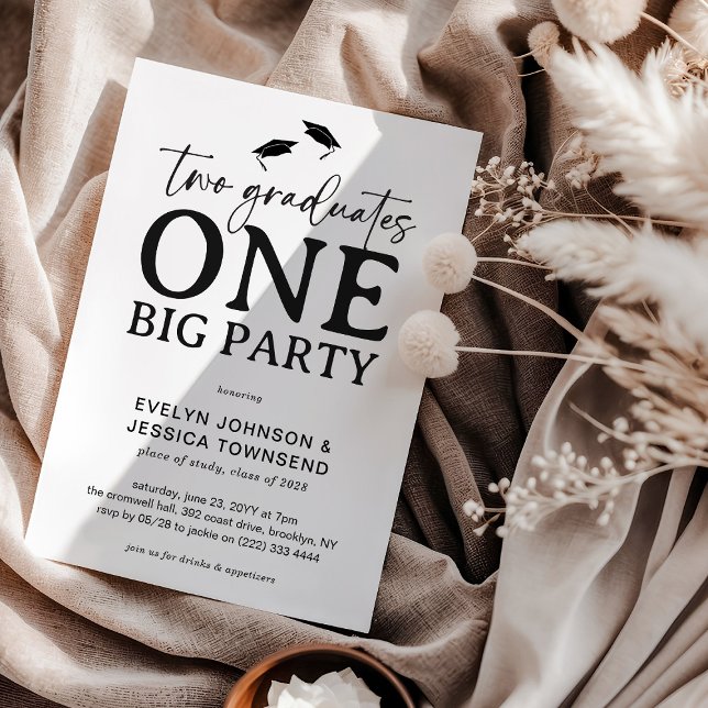 Convite Minimal Double Graduation Party  (Criador carregado)