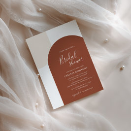 Convite Minimal Elegant Boho Arch Terracotta Bridal Shower