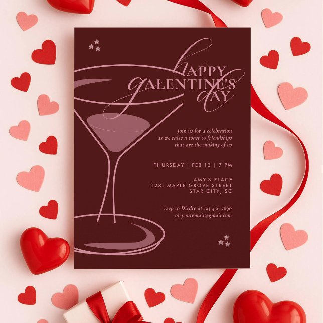 Convite Minimal Elegant Chic Typography 2026 Galentine's (Criador carregado)