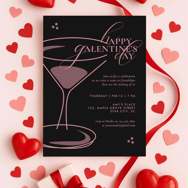 Convite Minimal Elegant Chic Typography 2026 Galentine's (Criador carregado)