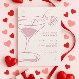 Convite Minimal Elegant Chic Typography Galentines Day