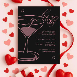 Convite Minimal Elegant Chic Typography Galentines Day