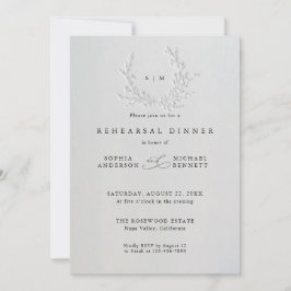 Convite Minimal Faux Blind Deboss Cotton  Rehearsal Dinner