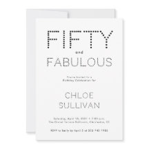 Minimal Fifty and Fabulous 50th Birthday Party