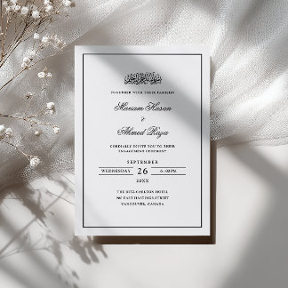 Convite Minimal Frame Moderno Casamento Muçulmano de Noiva