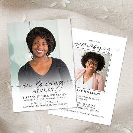 Convite Minimal Funeral Memorial Photo In Loving Memory