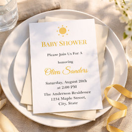 Convite Minimal Golden Sun Composition