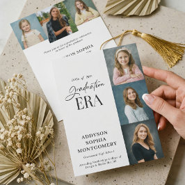 Convite Minimal Graduation Era Then & Now Photos Grad