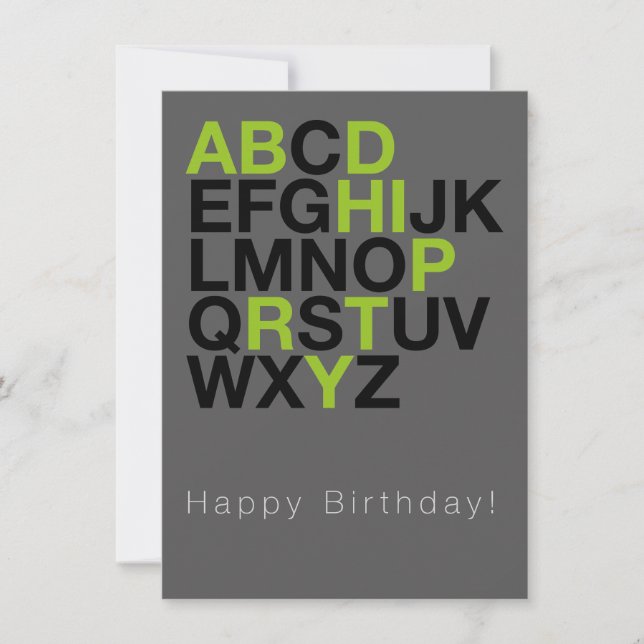 Convite Minimal Happy Birthday Card – Modern Typography (Frente)