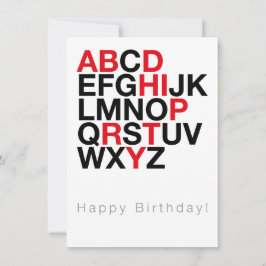 Convite Minimal Happy Birthday Card – Modern Typography