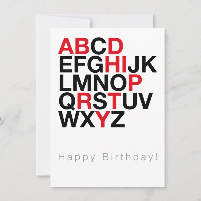 Convite Minimal Happy Birthday Card – Modern Typography (Frente)