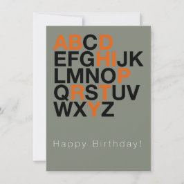 Convite Minimal Happy Birthday Card – Modern Typography