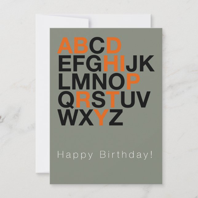 Convite Minimal Happy Birthday Card – Modern Typography (Frente)