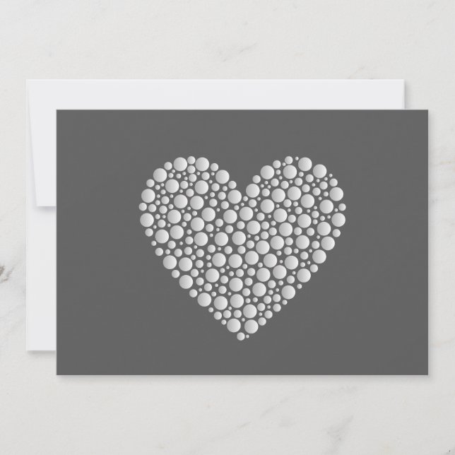 Convite Minimal Heart Circles – White Gradient on Dark  (Frente)