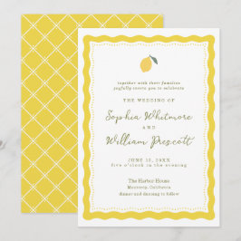 Convite Minimal Lemon Amalfi Coast Wedding Invitation