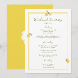 Convite Minimal Lemon Amalfi Coast Wedding Itinerary Card