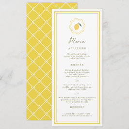 Convite Minimal Lemon Amalfi Coast Wedding Menu Card