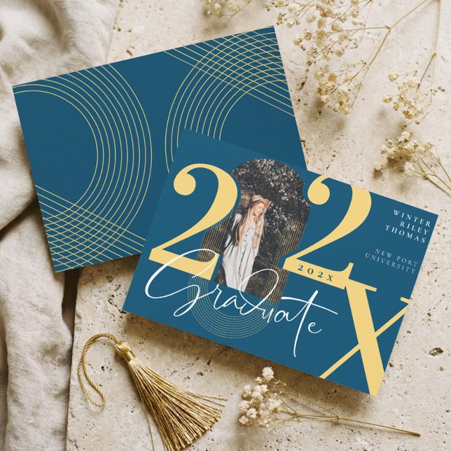 Convite Minimal Modern Arch Photo Graduation Announcement (Minimal Modern Arch Photo Graduation Announcement)