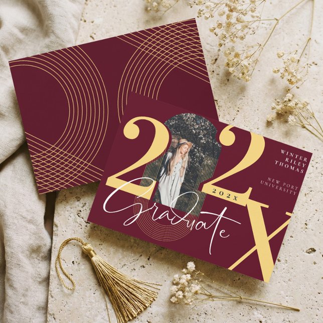 Convite Minimal Modern Arch Photo Graduation Announcement (Minimal Modern Arch Photo Graduation Announcement)