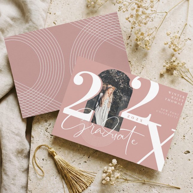 Convite Minimal Modern Arch Photo Graduation Announcement (Minimal Modern Arch Photo Graduation Announcement)