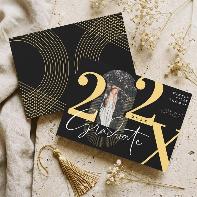 Convite Minimal Modern Arch Photo Graduation Announcement (Minimal Modern Arch Photo Graduation Announcement)