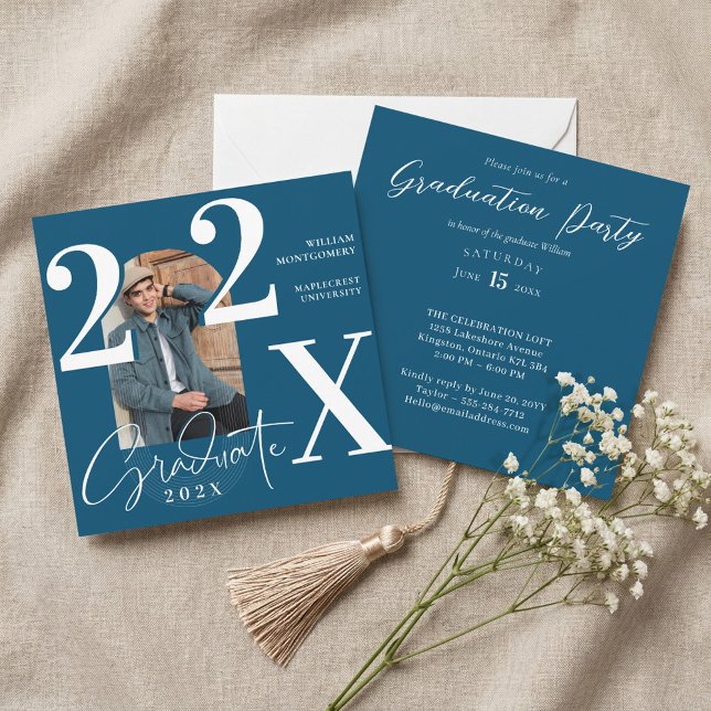 Convite Minimal Modern Bold Graduation Year Arch Photo (Minimal Modern Bold Graduation Year Arch Photo Invitation)