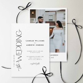 Convite Minimal Modern Elegant Wedding Photo Invitation