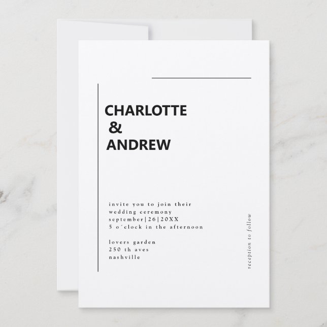 Convite Minimal, moderne Einladung (Frente)