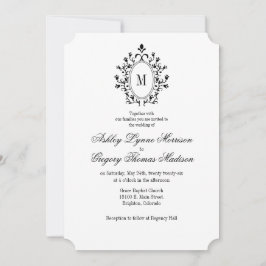 Convite Minimal Monogram Wedding Invitation