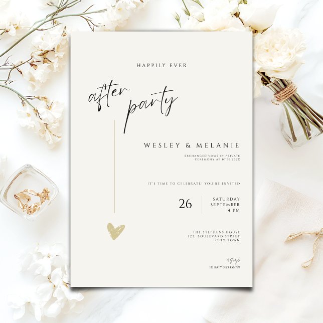 Convite Minimal Party Invitation Happily Ever After Party (Criador carregado)