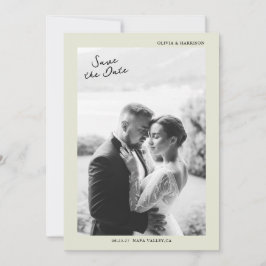 Convite Minimal Photo Wedding Save the Date Card