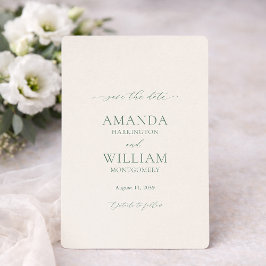 Convite Minimal Sage Green Save the Date Card