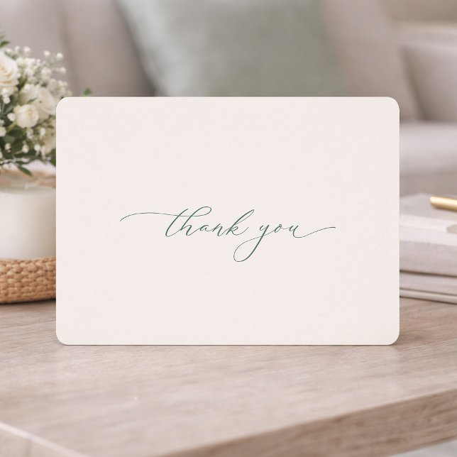 Convite Minimal Sage Green Wedding Thank You Card (Criador carregado)