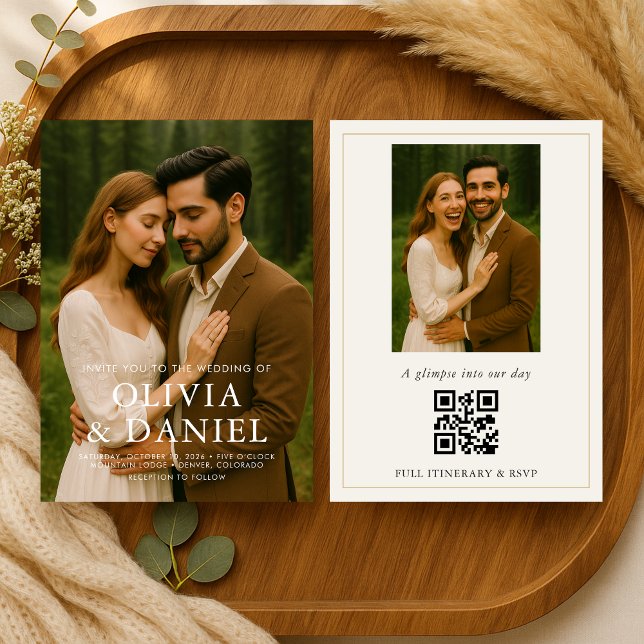 Convite Minimal Simple Photo Wedding Invitation (Criador carregado)