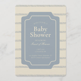 Convite Minimal Stripe Geometric Gender Neutral Beige Blue