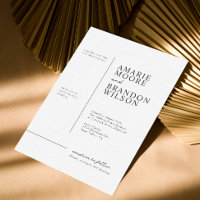 Minimal Typography Black and White Wedding