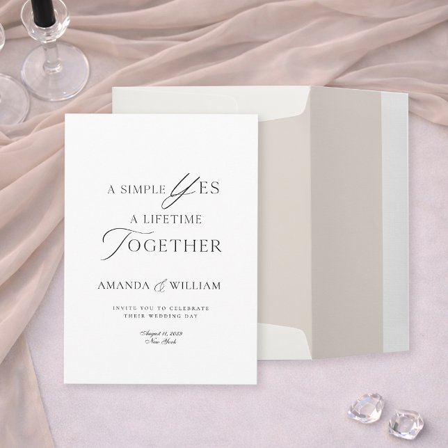 Convite Minimal Typography Wedding Invitation Template (Criador carregado)