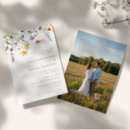 Convite Minimal Watercolor Floral Wedding Invitation