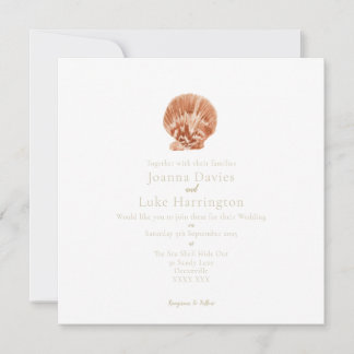 Convite Minimal Watercolor ScaIlop Shell Invitation