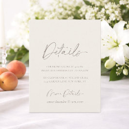 Convite Minimal Wedding Details Card