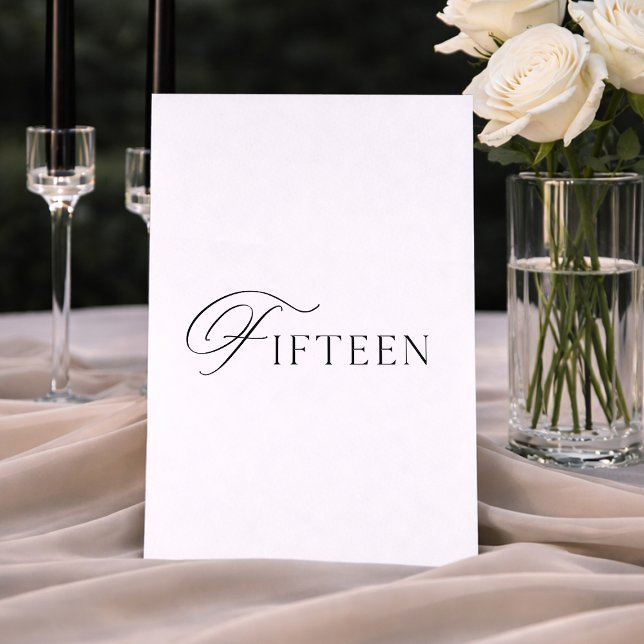 Convite Minimal Wedding Table Number Fifteen Sign  (Criador carregado)