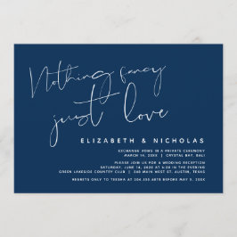 Convite Minimalismo Azul Marinho, Festa de Casamento Elope