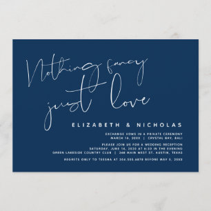Convite Minimalismo Azul Marinho, Festa de Casamento Elope