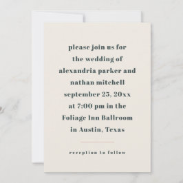 Convite Minimalismo colorido | Carvão e Creme Casado